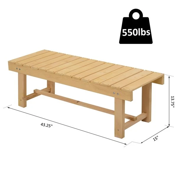 Banc En Bois Outsunny Brun De 43.25 Po L. X 13,75 Po H. 5 Banc En Bois Outsunny Brun De 43.25 Po L. X 13,75 Po H. – Image 3