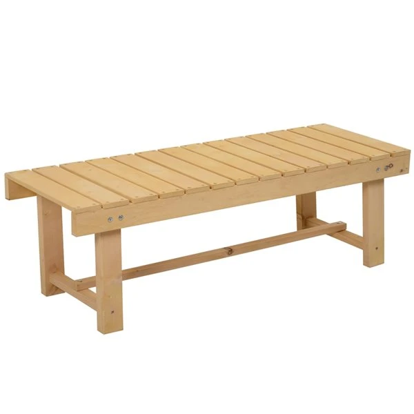 Banc En Bois Outsunny Brun De 43.25 Po L. X 13,75 Po H. 3 Banc En Bois Outsunny Brun De 43.25 Po L. X 13,75 Po H.
