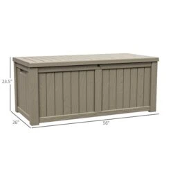 Coffre De Rangement Pour La Terrasse Outsunny En Plastique Gris De 56 Po X 26 Po, 76,6 Gal 9 Coffre De Rangement Pour La Terrasse Outsunny En Plastique Gris De 56 Po X 26 Po, 76,6 Gal -Outsunny 330896319 AlternateImage2 l