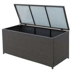 Coffre De Rangement En Plastique Brun Foncé Par Outsunny De 44,5 Po X 17,75 Po X 22 Po