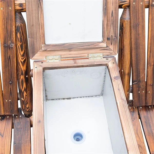 Chaises Adirondack En Bois Brun Outsunny Avec Siège à Lattes, Ens. De 2 7 Chaises Adirondack En Bois Brun Outsunny Avec Siège à Lattes, Ens. De 2 – Image 5