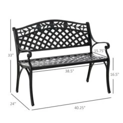 Banc En Aluminium Outsunny Noir De 40.25 Po L. X 33 Po H. -Outsunny 330896328 AlternateImage2 l