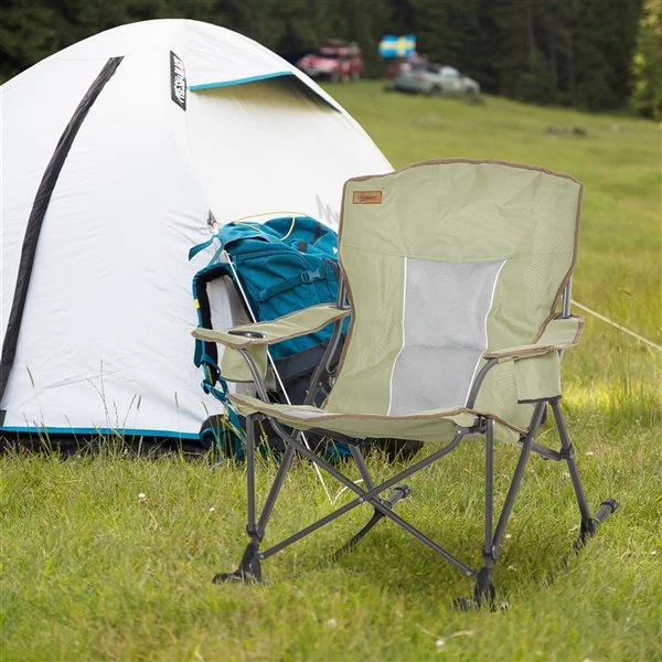 Chaise De Camping Berçante Et Pliante Par Outsunny, Vert 4 Chaise De Camping Berçante Et Pliante Par Outsunny, Vert – Image 2