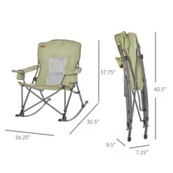 Chaise De Camping Berçante Et Pliante Par Outsunny, Vert 9 Chaise De Camping Berçante Et Pliante Par Outsunny, Vert -Outsunny 330912533 AlternateImage2 l