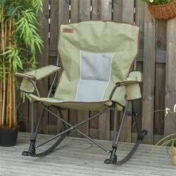 Chaise De Camping Berçante Et Pliante Par Outsunny, Vert 10 Chaise De Camping Berçante Et Pliante Par Outsunny, Vert -Outsunny 330912533 AlternateImage3 l