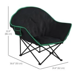 Chaise De Camping Par Outsunny Pliante, Noir Et Vert 9 Chaise De Camping Par Outsunny Pliante, Noir Et Vert -Outsunny 330912571 AlternateImage2 l