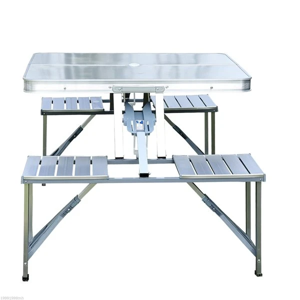 Table De Pique-nique Pliante Par Outsunny Rectangulaire En Plastique Argent De 33,7 Po 6 Table De Pique-nique Pliante Par Outsunny Rectangulaire En Plastique Argent De 33,7 Po – Image 4