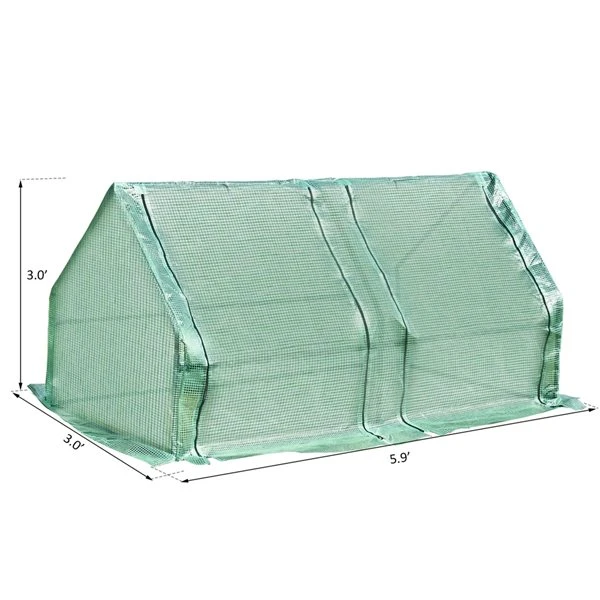 Petit Tunnel Vert Outsunny De 5,9 Pi L. X 3 Pi L. X 3 Pi H. 5 Petit Tunnel Vert Outsunny De 5,9 Pi L. X 3 Pi L. X 3 Pi H. – Image 3