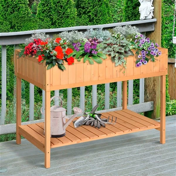 Jardinière Surélevée Outsunny De 18 po X 43 1/4 Po X 30 po En Bois Naturel Avec 8 Sections 4 Jardinière Surélevée Outsunny De 18 po X 43 1/4 Po X 30 po En Bois Naturel Avec 8 Sections – Image 2