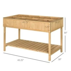 Jardinière Surélevée Outsunny De 18 po X 43 1/4 Po X 30 po En Bois Naturel Avec 8 Sections 9 Jardinière Surélevée Outsunny De 18 po X 43 1/4 Po X 30 po En Bois Naturel Avec 8 Sections -Outsunny 330928573 AlternateImage2 l