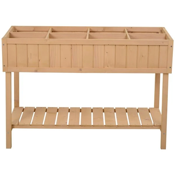 Jardinière Surélevée Outsunny De 18 po X 43 1/4 Po X 30 po En Bois Naturel Avec 8 Sections 6 Jardinière Surélevée Outsunny De 18 po X 43 1/4 Po X 30 po En Bois Naturel Avec 8 Sections – Image 4