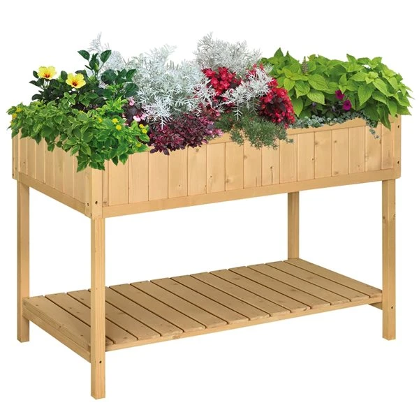 Jardinière Surélevée Outsunny De 18 po X 43 1/4 Po X 30 po En Bois Naturel Avec 8 Sections 3 Jardinière Surélevée Outsunny De 18 po X 43 1/4 Po X 30 po En Bois Naturel Avec 8 Sections