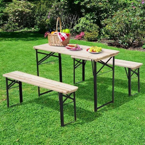 Table De Pique-nique Pliable Outsunny En Cèdre De 47,2 Po Rectangulaire 4 Table De Pique-nique Pliable Outsunny En Cèdre De 47,2 Po Rectangulaire – Image 2
