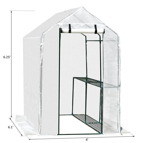 Serre Outsunny De 6,1 Pi L. X 4 Pi L. X 6,3 Pi H. Avec Tablettes 5 Serre Outsunny De 6,1 Pi L. X 4 Pi L. X 6,3 Pi H. Avec Tablettes – Image 3