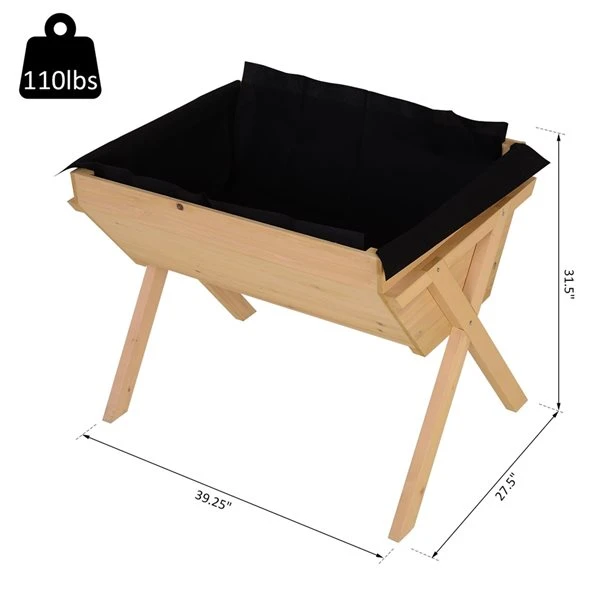 Jardinière Surélevée En Croix Outsunny De 26 1/2 Po X 35 3/4 Po X 11 1/2 Po En Bois Naturel Avec Doublure Intérieure 4 Jardinière Surélevée En Croix Outsunny De 26 1/2 Po X 35 3/4 Po X 11 1/2 Po En Bois Naturel Avec Doublure Intérieure – Image 2