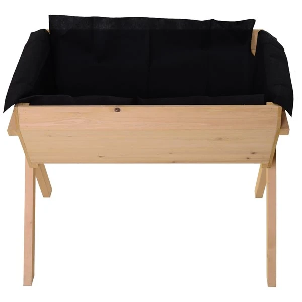 Jardinière Surélevée En Croix Outsunny De 26 1/2 Po X 35 3/4 Po X 11 1/2 Po En Bois Naturel Avec Doublure Intérieure 5 Jardinière Surélevée En Croix Outsunny De 26 1/2 Po X 35 3/4 Po X 11 1/2 Po En Bois Naturel Avec Doublure Intérieure – Image 3