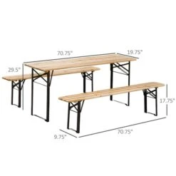 Table De Pique-nique Pliable Outsunny En Cèdre De 71 Po Rectangulaire 9 Table De Pique-nique Pliable Outsunny En Cèdre De 71 Po Rectangulaire -Outsunny 330928665 AlternateImage2 l
