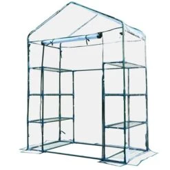 Serre Outsunny De 4,7 Pi L. X 2,4 Pi L. X 6,4 Pi H. Avec Tablettes