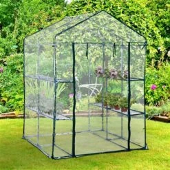 Serre Outsunny De 4,7 Pi L. X 4,7 Pi L. X 6,4 Pi H. Avec Tablettes 8 Serre Outsunny De 4,7 Pi L. X 4,7 Pi L. X 6,4 Pi H. Avec Tablettes -Outsunny 330928732 AlternateImage1 l