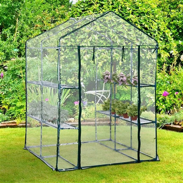 Serre Outsunny De 4,7 Pi L. X 4,7 Pi L. X 6,4 Pi H. Avec Tablettes 4 Serre Outsunny De 4,7 Pi L. X 4,7 Pi L. X 6,4 Pi H. Avec Tablettes – Image 2