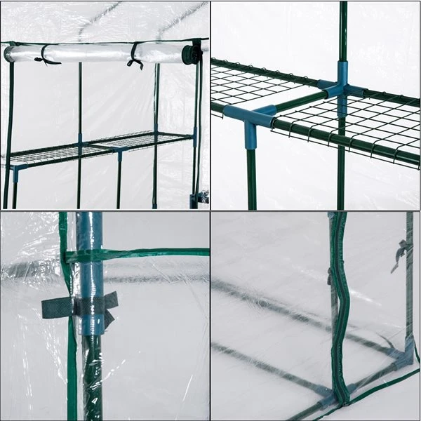 Serre Outsunny De 4,7 Pi L. X 4,7 Pi L. X 6,4 Pi H. Avec Tablettes 5 Serre Outsunny De 4,7 Pi L. X 4,7 Pi L. X 6,4 Pi H. Avec Tablettes – Image 3