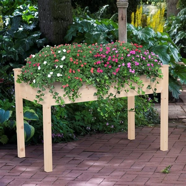 Jardinière Surélevée Outsunny De 22 1/4 Po X 48 1/4 Po X 30 po En Bois Naturel Avec Doublure Intérieure 4 Jardinière Surélevée Outsunny De 22 1/4 Po X 48 1/4 Po X 30 po En Bois Naturel Avec Doublure Intérieure – Image 2