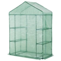 Serre Portable Outsunny De 4,7 Pi L. X 2,4 Pi L. X 6,4 Pi H. Avec 4 Tablettes 11 Serre Portable Outsunny De 4,7 Pi L. X 2,4 Pi L. X 6,4 Pi H. Avec 4 Tablettes -Outsunny 330928766 AlternateImage4 l