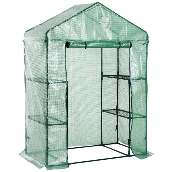 Serre Portable Outsunny De 4,7 Pi L. X 2,4 Pi L. X 6,4 Pi H. Avec 4 Tablettes 3 Serre Portable Outsunny De 4,7 Pi L. X 2,4 Pi L. X 6,4 Pi H. Avec 4 Tablettes