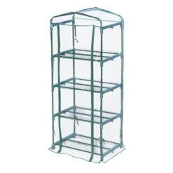 Serre Transparente Outsunny De 2,3 Pi L. X 1,6 Pi L. X 5,3 Pi H. Avec Tablettes