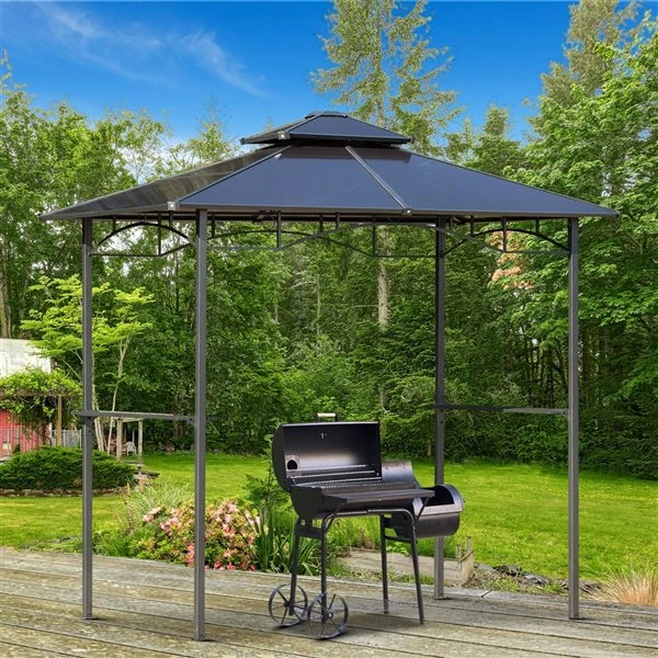 Abri De Jardin Pour Barbecue Outsunny Rectangulaire De 4,9 Pi X 7,9 Pi En Métal Brun Avec Toit En Polycarbonate 4 Abri De Jardin Pour Barbecue Outsunny Rectangulaire De 4,9 Pi X 7,9 Pi En Métal Brun Avec Toit En Polycarbonate – Image 2