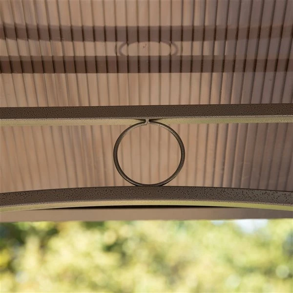 Abri De Jardin Pour Barbecue Outsunny Rectangulaire De 4,9 Pi X 7,9 Pi En Métal Brun Avec Toit En Polycarbonate 6 Abri De Jardin Pour Barbecue Outsunny Rectangulaire De 4,9 Pi X 7,9 Pi En Métal Brun Avec Toit En Polycarbonate – Image 4