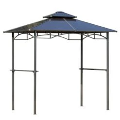Abri De Jardin Pour Barbecue Outsunny Rectangulaire De 4,9 Pi X 7,9 Pi En Métal Brun Avec Toit En Polycarbonate