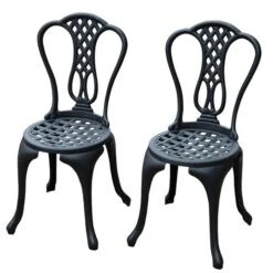 Ensemble Pour Le Patio De Style Bistro Par Outsunny Avec Cadre Noir, 3 Pièces -Outsunny 330932315 AlternateImage3 l