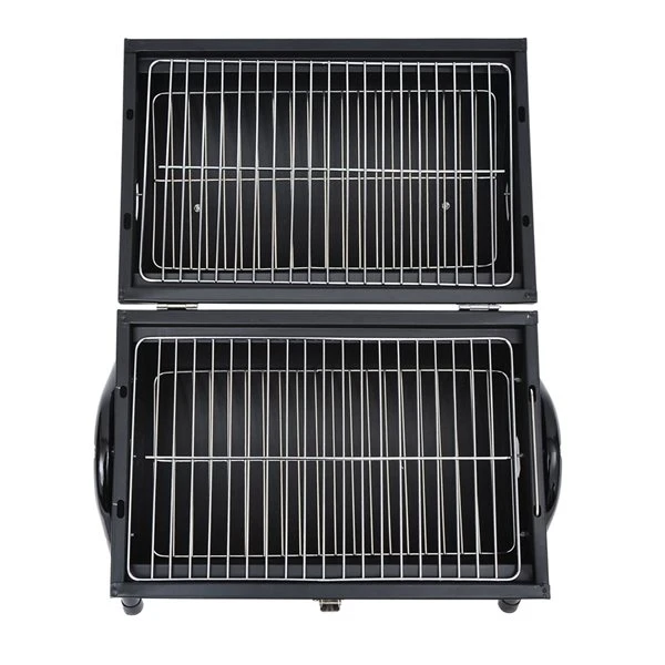 Barbecue De Table Au Charbon Pliable Noir Outsunny De 8 1/2 Po Avec Verrou 6 Barbecue De Table Au Charbon Pliable Noir Outsunny De 8 1/2 Po Avec Verrou – Image 4