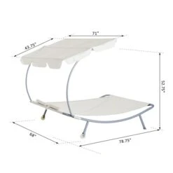 Chaise Longue Stationnaire Outsunny En Métal Noir Avec Assise Rigide Blanche 9 Chaise Longue Stationnaire Outsunny En Métal Noir Avec Assise Rigide Blanche -Outsunny 330932327 AlternateImage2 l