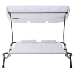 Chaise Longue Stationnaire Outsunny En Métal Noir Avec Assise Rigide Blanche 10 Chaise Longue Stationnaire Outsunny En Métal Noir Avec Assise Rigide Blanche -Outsunny 330932327 AlternateImage7 l