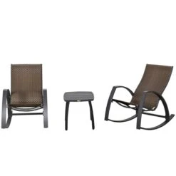 Ensemble Pour Le Patio De Style Bistro Par Outsunny Avec Cadre Brun Et Chaises Berçantes, 3 Pièces 10 Ensemble Pour Le Patio De Style Bistro Par Outsunny Avec Cadre Brun Et Chaises Berçantes, 3 Pièces -Outsunny 330932329 AlternateImage7 l