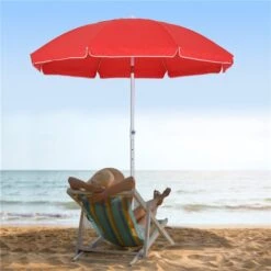 Parasol De Plage Par Outsunny De 6 pi Rouge -Outsunny 330932346 AlternateImage1 l