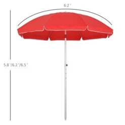 Parasol De Plage Par Outsunny De 6 pi Rouge -Outsunny 330932346 AlternateImage2 l