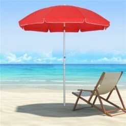 Parasol De Plage Par Outsunny De 6 pi Rouge -Outsunny 330932346 AlternateImage8 l
