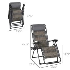 Chaise Stationnaire Zéro-gravité Outsunny En Métal Gris Avec Assise En Rotin Tressé 9 Chaise Stationnaire Zéro-gravité Outsunny En Métal Gris Avec Assise En Rotin Tressé -Outsunny 330932347 AlternateImage2 l