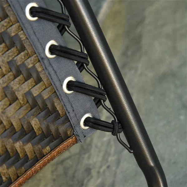 Chaise Stationnaire Zéro-gravité Outsunny En Métal Gris Avec Assise En Rotin Tressé 7 Chaise Stationnaire Zéro-gravité Outsunny En Métal Gris Avec Assise En Rotin Tressé – Image 5