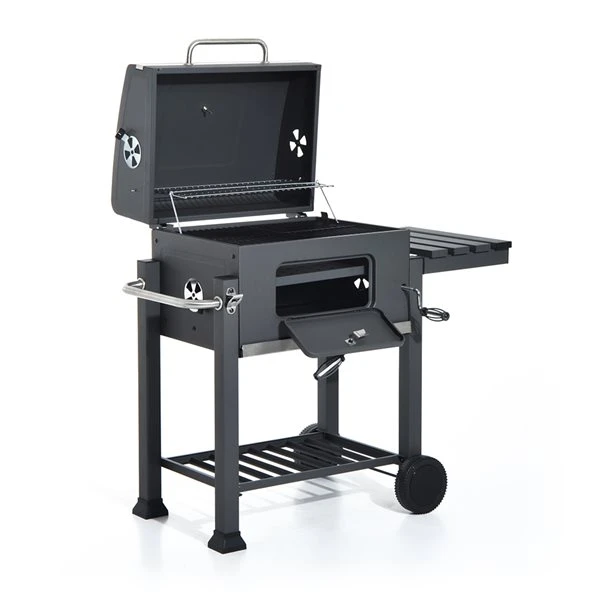 Barbecue Au Charbon Portatif Gris Outsunny De 14 1/2 Po Avec Tablette Inférieure 6 Barbecue Au Charbon Portatif Gris Outsunny De 14 1/2 Po Avec Tablette Inférieure – Image 4