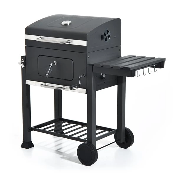 Barbecue Au Charbon Portatif Gris Outsunny De 14 1/2 Po Avec Tablette Inférieure 3 Barbecue Au Charbon Portatif Gris Outsunny De 14 1/2 Po Avec Tablette Inférieure