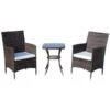 Ensemble Pour Le Patio De Style Bistro Par Outsunny Avec Cadre Brun Et Coussins Blancs, 3 Pièces -Outsunny 330932354 AlternateImage1 l