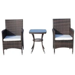 Ensemble Pour Le Patio De Style Bistro Par Outsunny Avec Cadre Brun Et Coussins Blancs, 3 Pièces 10 Ensemble Pour Le Patio De Style Bistro Par Outsunny Avec Cadre Brun Et Coussins Blancs, 3 Pièces -Outsunny 330932354 AlternateImage7 l