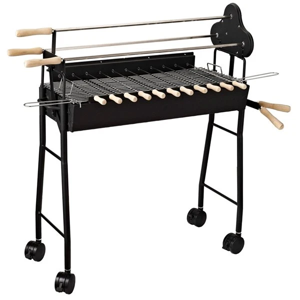 Barbecue Au Charbon Portatif Noir 2-en-1 Outsunny De 12 po Avec Brochettes 3 Barbecue Au Charbon Portatif Noir 2-en-1 Outsunny De 12 po Avec Brochettes