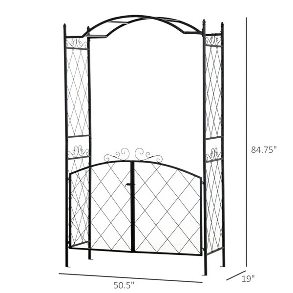 Tonnelle De Jardin Outsunny De 19 Pi L. X 84,75 Pi H., Noir 5 Tonnelle De Jardin Outsunny De 19 Pi L. X 84,75 Pi H., Noir – Image 3