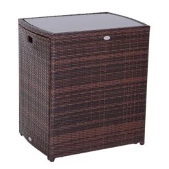 Ensemble De Salle à Manger Pour Le Patio Par Outsunny Avec Cadre Brun Et Coussins Blancs Cassés, 3 Pièces -Outsunny 330932375 AlternateImage3 l