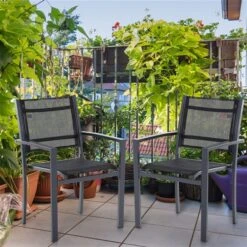 Ens. De Chaises De Salle à Manger Stationnaires Outsunny En Métal Noir Avec Assise Rigide, 2 Mcx 8 Ens. De Chaises De Salle à Manger Stationnaires Outsunny En Métal Noir Avec Assise Rigide, 2 Mcx -Outsunny 330932377 AlternateImage1 l